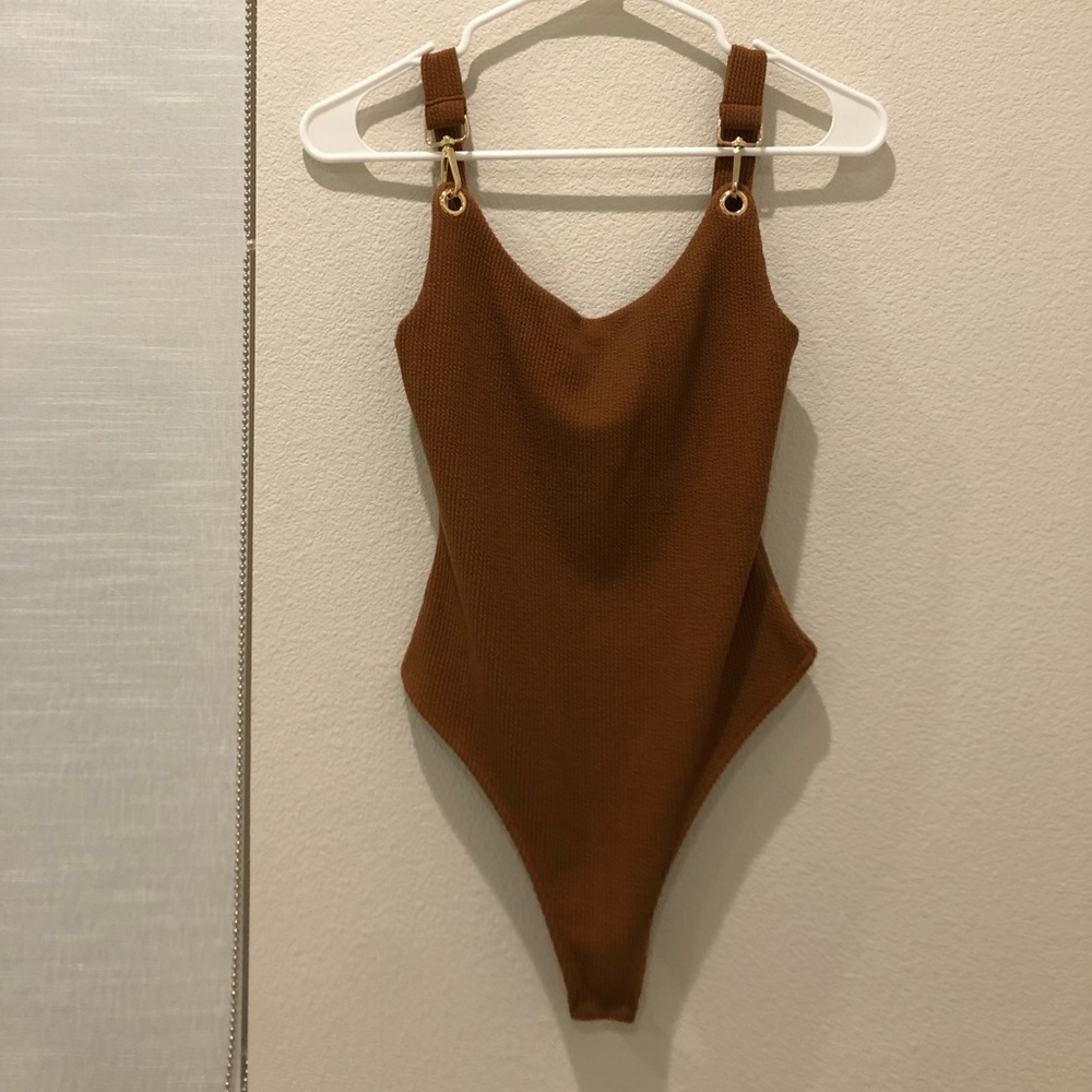 Brown Bodysuit with buckles